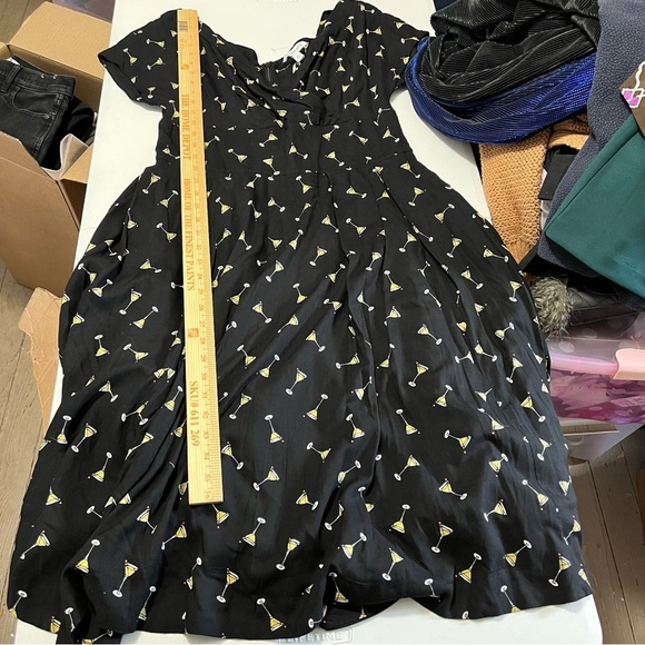 Emily and Fin Gabriella Manhattan Martini Print Dress Black UK 14 US 10 R - Picture 7 of 8
